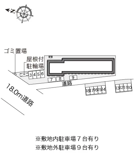 ★手数料０円★弘前市富野町　月極駐車場（LP）